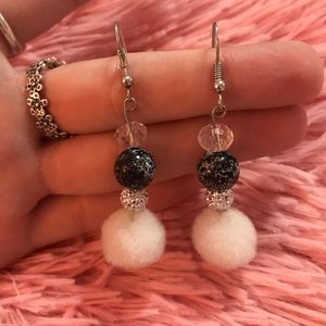 Black marble swirl earrings